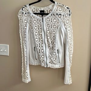 XOXO Macy’s brand lace biker jacket